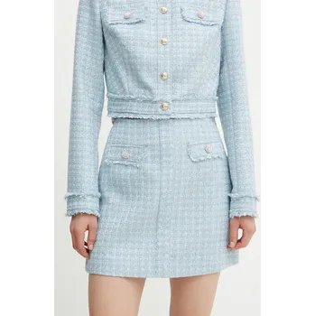 Dámská sukně Sukně Guess DAPHNEE modrá barva, mini, pouzdrová, W5RD63 WGW82 W5RD63.WGW82 50X, vel. L