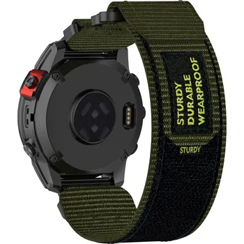 4wrist Velcro řemínek pro Garmin 26 mm - Green + 2 měsíce na vrácení zboží