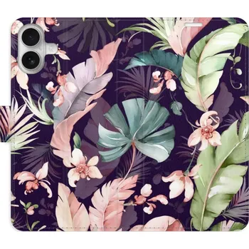 Pouzdro na mobilní telefon Flip pouzdro iSaprio - Apple iPhone 16 Plus - Flower Pattern 08 - kapsičky na karty (Knížkový flip kryt, obal, pouzdro iSaprio - Flower Pattern 08 na mobil Apple iPhone 16 Plus - 360° ochrana telefonu, přihrádka na karty a hotovost, funkce stojánku, pevná