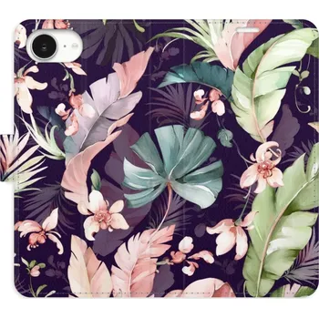 Pouzdro na mobilní telefon Flip pouzdro iSaprio - Apple iPhone 16e - Flower Pattern 08 - kapsičky na karty (Knížkový flip kryt, obal, pouzdro iSaprio - Flower Pattern 08 na mobil Apple iPhone 16e - 360° ochrana telefonu, přihrádka na karty a hotovost, funkce stojánku, pevná TPU)