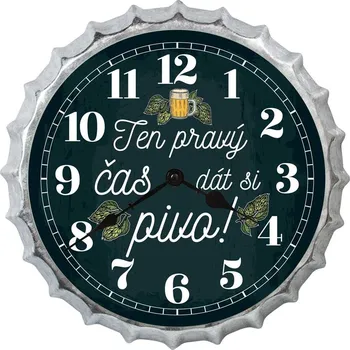 Hodiny Bohemia Gifts Velké hodiny Ten pravý čas dát si pivo 35 cm