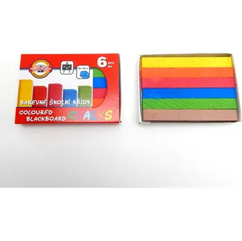 Křída školní, barevná, 6 kusů