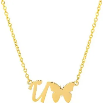 Náhrdelník Dámský náhrdelník písmeno a motýl U