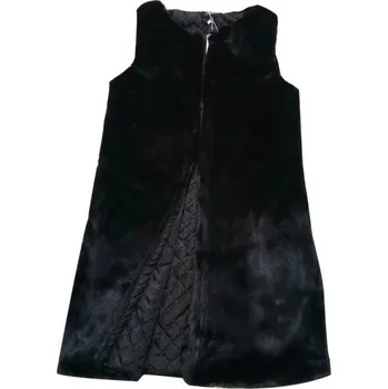 Dámská vesta Dámská vesta z umělé kožešiny P2494 černá S