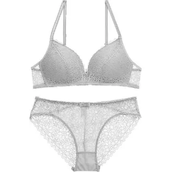 Souprava dámského spodního prádla Dámský set - bralette podprsenka a kalhotky šedá 80B