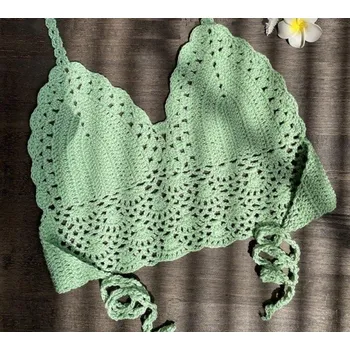 Dámské plavky Dámský horní díl plavek světle zelená S