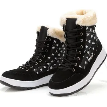 Dámské tenisky Dámské stylové kotníkové boty s hvězdami J1164 černá 38