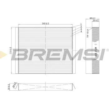 Kabinový filtr Filtr vzduchu v interiéru BREMSI FC0501