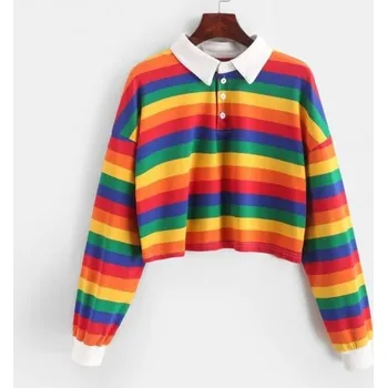 Dámská mikina Dámská duhová mikina červená S