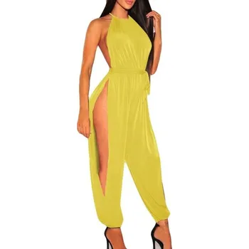 Dámský overall Dámský overal s vysokým rozparkem žlutá L