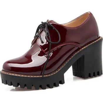 Dámské tenisky Dámské lesklé boty na podpatku vínová 37