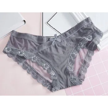 Kalhotky Dámské průsvitné kalhotky šedá M