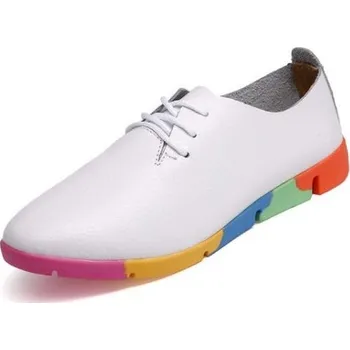 Dámské polobotky Dámské polobotky s barevnou platformou J2395 bílá 39