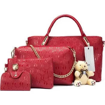 Kabelka Dámský set - Kabelka, psaníčko, peněženka, pouzdro na doklady červená