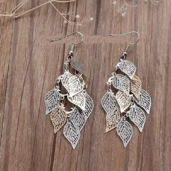 Náušnice Dámské visací náušnice listy G164 6