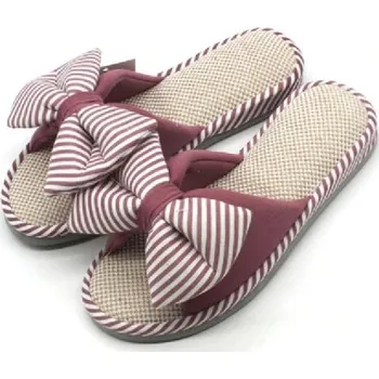 Dámské pantofle Dámské domácí pantofle s mašlí fialová 38