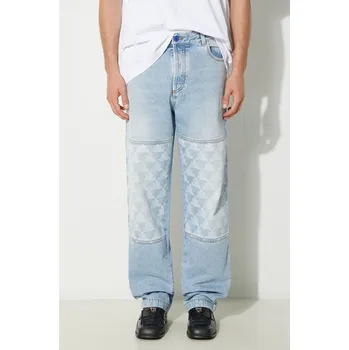 Pánské džíny Džíny Marcelo Burlon Laser Cross Dnm Straight Pant CMYA030F24DEN0034034 modrá 55X, vel. 32