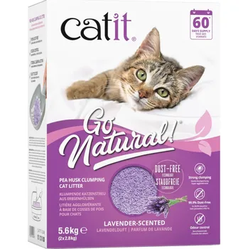 Podestýlka pro kočku 2x5,6kg Catit Go Natural stelivo pro kočky s vůní levandule - výhodné balení