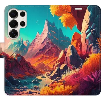 Pouzdro na mobilní telefon Flip pouzdro iSaprio - Samsung Galaxy S25 Ultra - Colorful Mountains - kapsičky na karty (Knížkový flip kryt, obal, pouzdro iSaprio - Colorful Mountains na mobil Samsung Galaxy S25 Ultra - 360° ochrana telefonu, přihrádka na karty a hotovost, funkce)