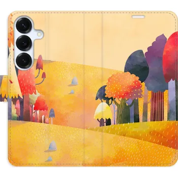Pouzdro na mobilní telefon Flip pouzdro iSaprio - Samsung Galaxy S25 - Autumn Forest - kapsičky na karty (Knížkový flip kryt, obal, pouzdro iSaprio - Autumn Forest na mobil Samsung Galaxy S25 - 360° ochrana telefonu, přihrádka na karty a hotovost, funkce stojánku, pevná TPU vanička