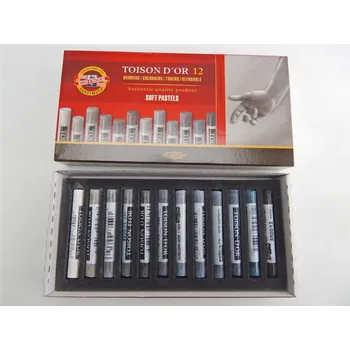 Křída umělecká suchá, 8522-12ks, šedé odstíny