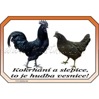 Ayam cemani drůbež, cedulka vesnice - Bez samolepicí vrstvy