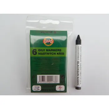 Křída mastná na sklo, 6 kusů, černá