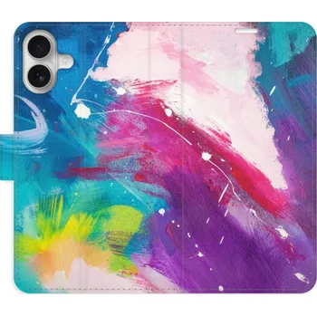 Pouzdro na mobilní telefon Flip pouzdro iSaprio - Apple iPhone 16 Plus - Abstract Paint 05 - kapsičky na karty (Knížkový flip kryt, obal, pouzdro iSaprio - Abstract Paint 05 na mobil Apple iPhone 16 Plus - 360° ochrana telefonu, přihrádka na karty a hotovost, funkce stojánku, pevná