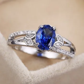 Prsten Dámský prstýnek D3004 tmavě modrá 7