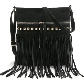 Kabelka Dámská kabelka s třásněmi M1751 černá