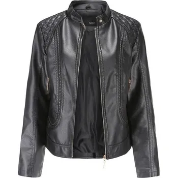 Dámská bunda Dámská bunda z umělé kůže P1393 černá M