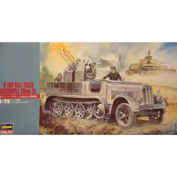 Plastikový model 8 Ton Half Track Quadruple 20mm AA.(1:72) (Hasegawa 31114)