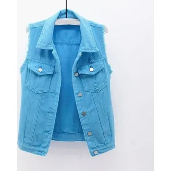 Dámská vesta Dámská džínová vesta modrá XL