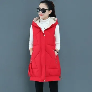 Dámská vesta Dámská prošívaná vesta P1535 červená XL