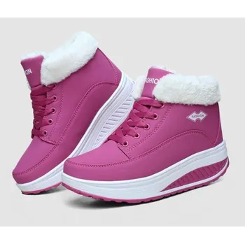 Dámská obuv Dámské zimní tenisky s kožíškem J1823 růžová 36