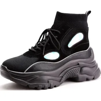 Dámské tenisky Dámské kotníkové tenisky na vysoké platformě J1107 černá 40