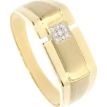 Zlatnictví Helios Zlatý pánský prsten s Diamanty Velikost: 66, Kameny: S Diamanty, Váha: 3,5g