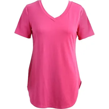 Dámské tričko Dámský basic top tmavě růžová 4XL