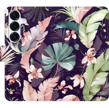 Pouzdro na mobilní telefon Flip pouzdro iSaprio - Samsung Galaxy S25 - Flower Pattern 08 - kapsičky na karty (Knížkový flip kryt, obal, pouzdro iSaprio - Flower Pattern 08 na mobil Samsung Galaxy S25 - 360° ochrana telefonu, přihrádka na karty a hotovost, funkce stojánku, pevná TPU