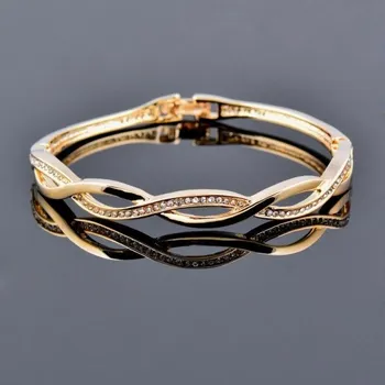 Náramek Dámský pevný náramek H523 zlatá 8