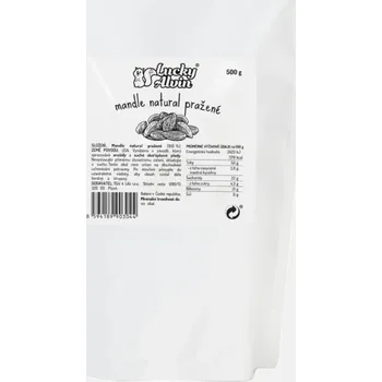 Lucky Alvin mandle natural pražené v kompostovatelném obalu (Velikost: 500g)