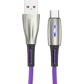 Datový kabel Datový kabel USB na USB-C K478 fialová