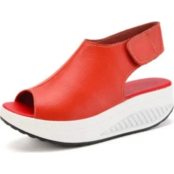 Dámské sandále Dámské kožené sandály A692 červená 35