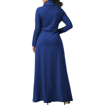 Dámské šaty Dámské rolákové maxi šaty modrá XL