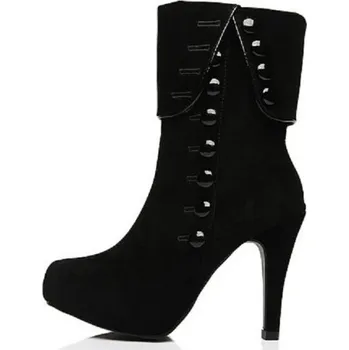 Dámské tenisky Dámské kotníkové boty s knoflíky J1101 černá 37