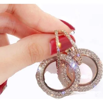 Náušnice Dámské kruhové náušnice R126 starorůžová