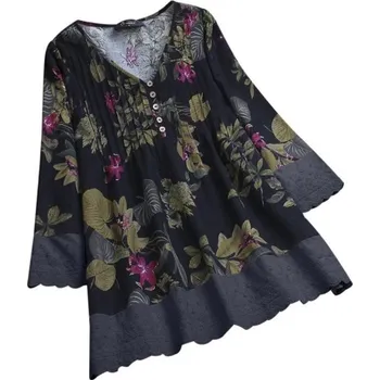 Dámská halenka Dámská dlouhá halenka s potiskem XL 2