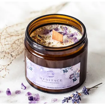 Svíčka Yoga Day Svíčka s dřevěným knotem Meditace (Varianta: Tmavá)