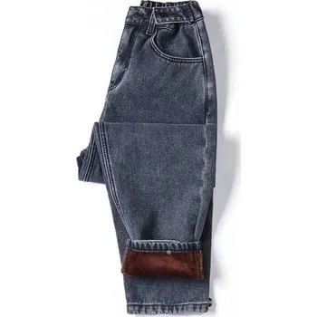 Dámské džíny Dámské zateplené 3/4 džíny tmavě šedá L