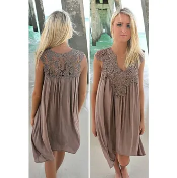 Dámské šaty Dámské letní šaty volné hnědá XXL